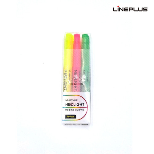 국산 라인플러스 네오라이트 3색 형광펜 4.0mm