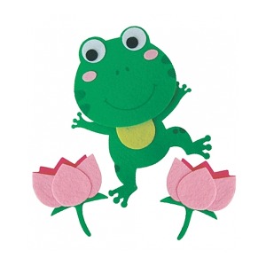 청양 환경꾸미기 반짝이펠트소품-춤추는 개구리