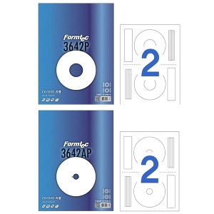 폼텍 CD/DVD 라벨 2칸 100매  IJ-3642P, IJ-3642AP
